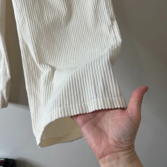Amuse Society Winter White Wide Corduroy Back Pocket Ankle Flare Pants 27 - Picture 8 of 14